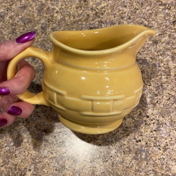Longaberger Butternut Yellow Pottery Creamer Woven Traditions - Picture 4 of 15